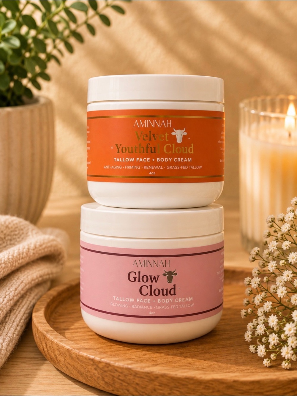 Aminnah (NWT) Velvet Youthful Cloud & Glow Cloud Tallow Face & Body Cream